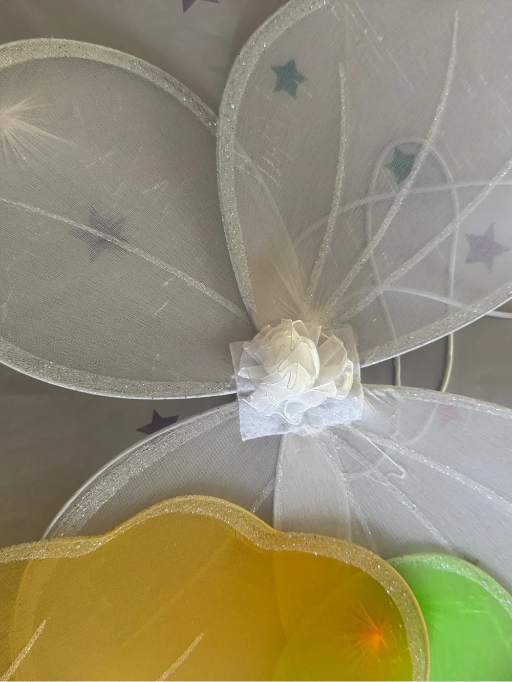 BRAND NEW Party Fairy Wings Set in White, Green, Yellow, Red - Unbranded